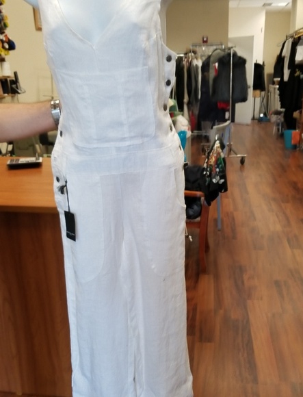 Light White Linen Jumpsuit - Picture 3 of 8